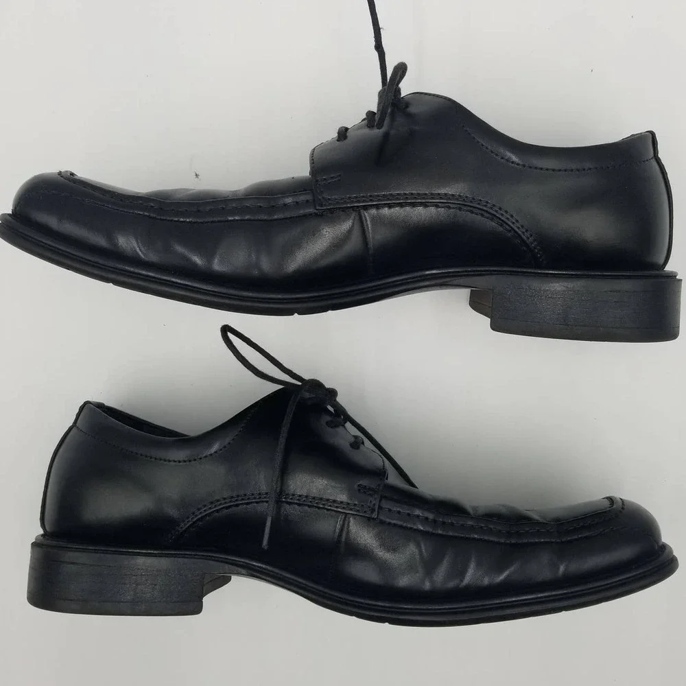 Robert David Black Leather Oxford Dress Shoe's Lace Up‎ Men's Size 10.5